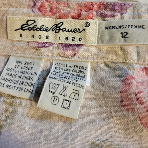 VINTAGE 80’s EDDIE BAUER Fine Linen Cottagecore Modest Midi Length Wrap … - Picture 5 of 7